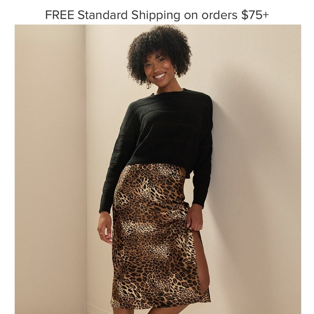Leopard Print Midi Skirt